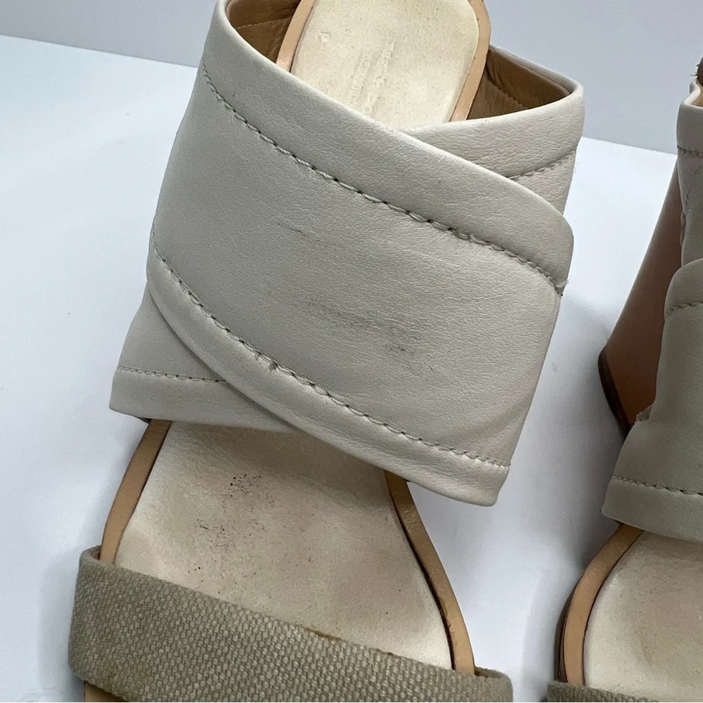 Rag & bone Shaw Wedge Sandals in Cream Size Leather Size 38.5